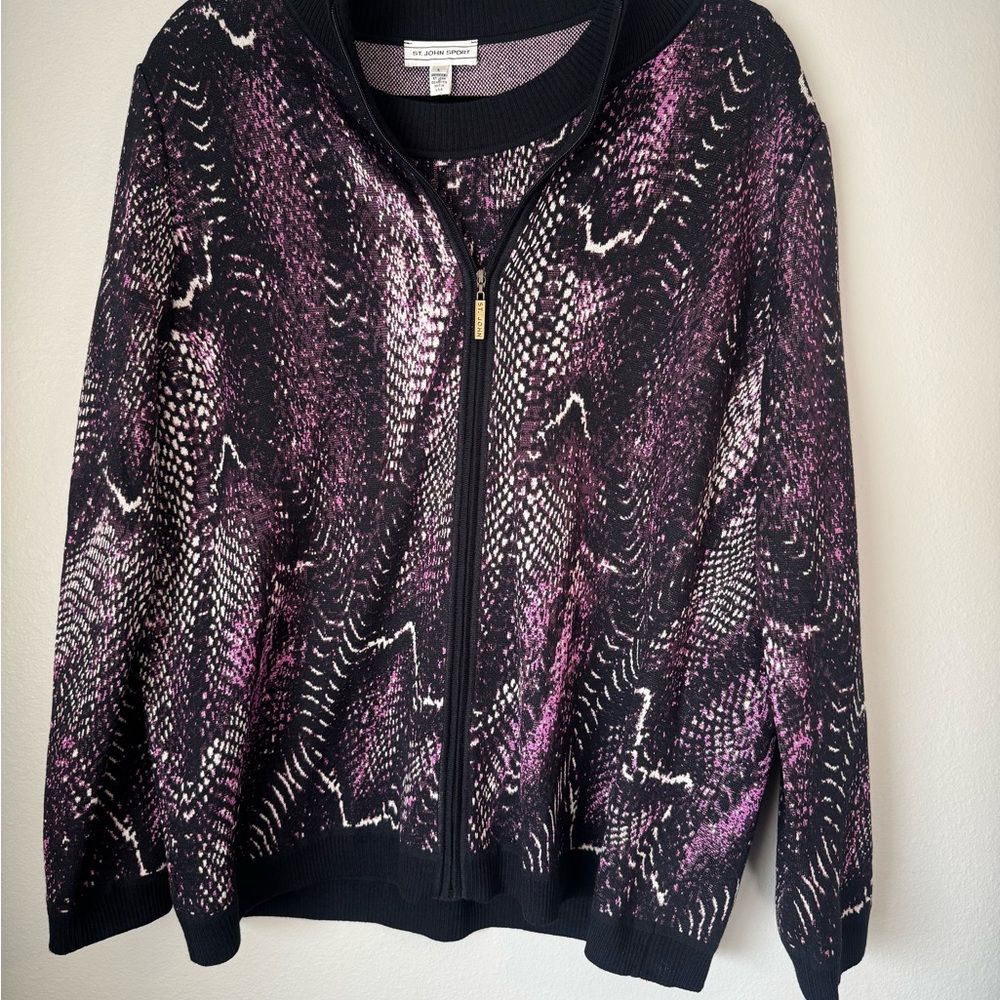 St. John Sport Knit Twin Set Cardigan and Matching Shell